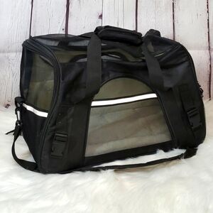 Soft Kennel Crate Small Pet Travel Bag Black Mesh Washable Removable Pad Airline